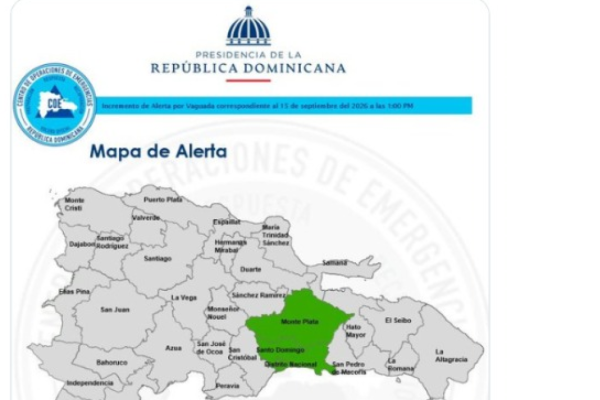 COE coloca dos provincias en alerta verde, más el Distrito Nacional